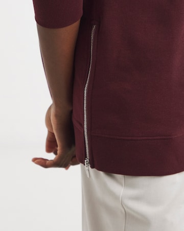 Side Zip Longline Sweatshirt