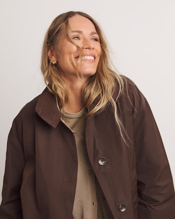 Anthology Chocolate Funnel Neck Short Trench Jacket