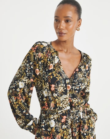 Long Sleeve Printed Maxi Dress