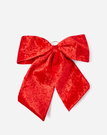 Large Velvet Bow Christmas Tree Topper