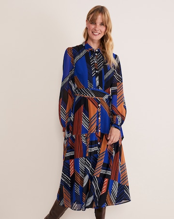 Phase Eight Chantilly Chiffon Shirt Dress With Tiered Hem