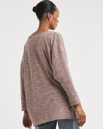 Pink V Neck Soft Touch Longline Top