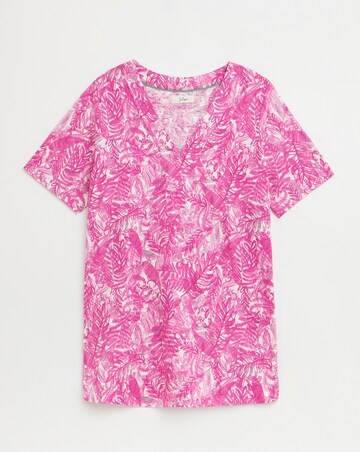 Julipa Pure Cotton V-Neck Contrast Stitch Top