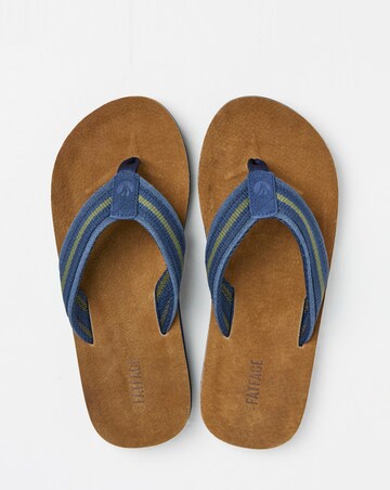 FatFace Burcott Flip Flop - Tan/Blue