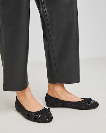 Charlize Embellished Ballerina Shoes Extra Wide EEE Fit Simply Comfort