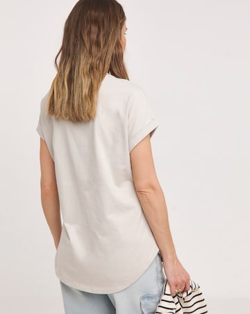 Longline Long Sleeve Curved Hem Top