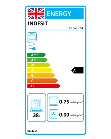 Indesit IDE6VDCS1 60cm Electric Double Cooker with Ceramic Hob - Silver