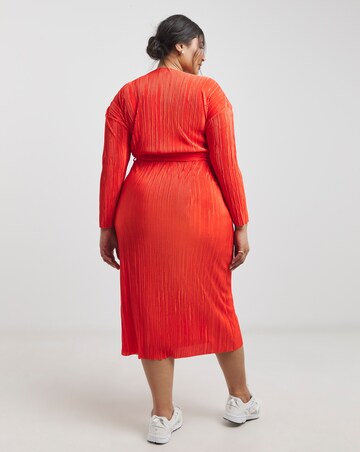 Simply Be Plisse Wrap Front Midi Dress