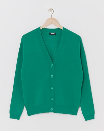 Green Loose Fit Cardigan