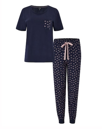 Pour Moi Cotton Jersey Bow Print Short Sleeve Pyjama Set