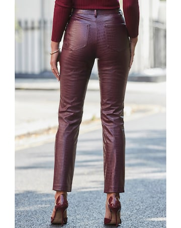 Sosandar Faux Leather Straight Leg