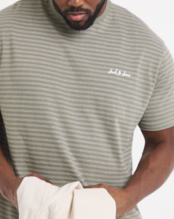 Jack & Jones Devin Daytona Striped T-Shirt - Green