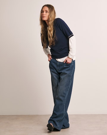 Anthology Contrast Trim Short Sleeve Jumper