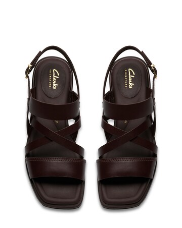 Clarks Dark Brown Ariany Strap Leather Sandals - Standard Fit (D)