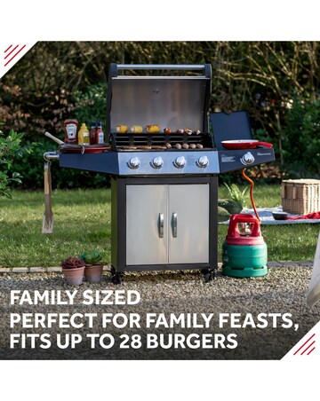 George Foreman 4+1 Burner Gas BBQ with Side Burner and Cover