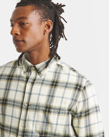 Cotton Rich Flannel Check Shirt Regular