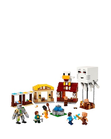 LEGO Minecraft The Ghast Balloon Village Attack, Toy with Golem Figure 21273