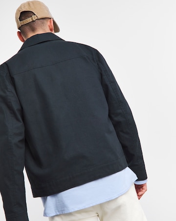 Navy Linen Blend Jacket