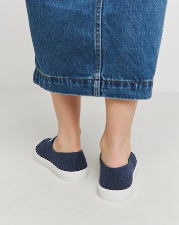 Birney Lace Up Plimsole Trainers - Wide Fit (E)