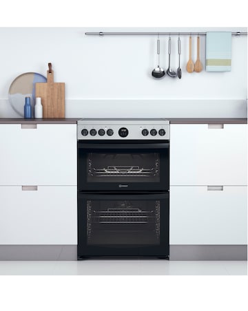 Indesit ID67V9HCX/UK 60cm Electric Double Cooker + Installation