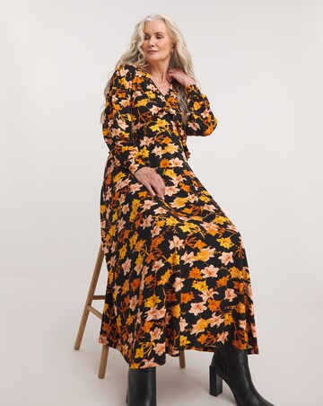 Joe Browns Glourious Golden Leaves Midaxi Jersey Dress