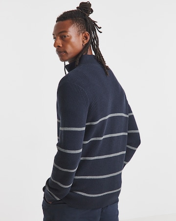 Fisherman Stripe 1/4 Zip Knitted Jumper