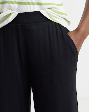 2 Pack Black Jersey Wide Leg Trousers