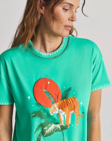 Figleaves Tiger Blanket Stitch Pyjama Set