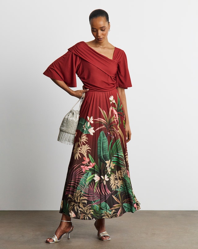 Joanna Hope Pleated Jersey Dress