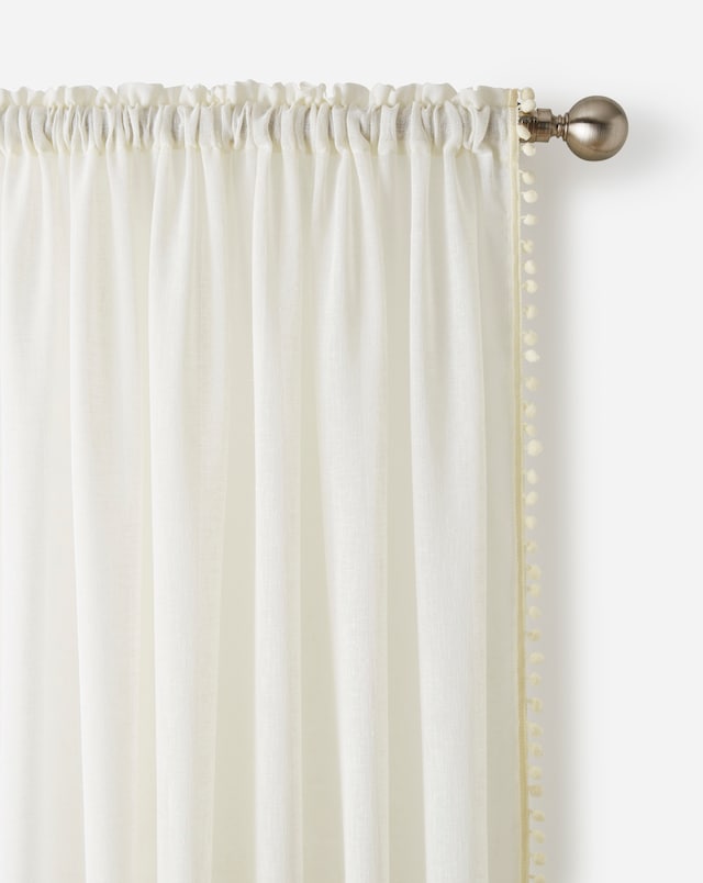 Tahiti Pom Pom Linen Look Voile