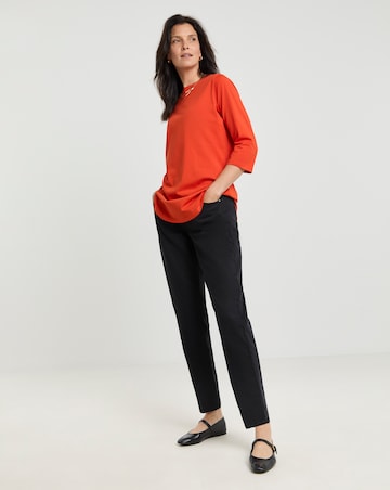 Longline Curved Hem 3/4 Sleeve Top