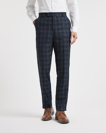 Tonal Tartan Check Suit Trousers