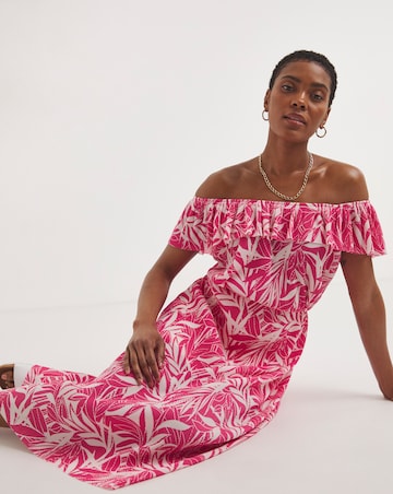 Summer Plisse Bardot Sun Dress