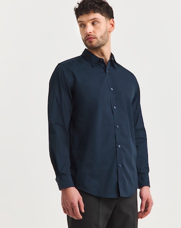 Navy Long Sleeve Formal Shirt Reg