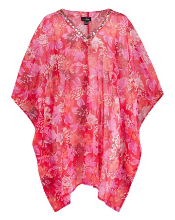 Pour Moi Chiffon V Neck Embellished Kaftan