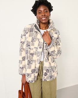 FatFace Zip Thru Pattern Fleece