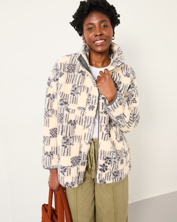 FatFace Zip Thru Pattern Fleece