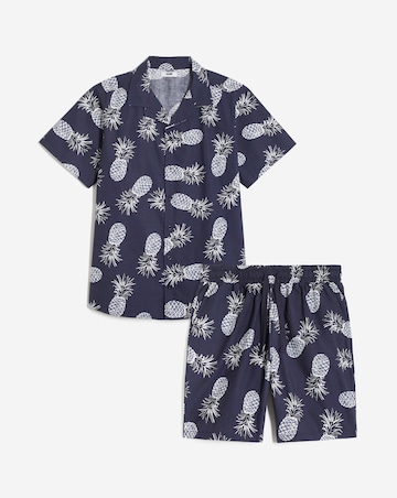 Pineapple Print Woven Pyjama Set