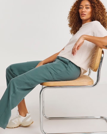 Dark Green Soft Pull On Utility Trousers