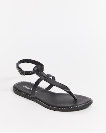 Jaylin Toe Post Buckle Flat Sandals Wide Fit Simply Comfort