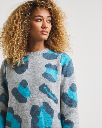 Blue Animal Pop Crew Neck Jumper