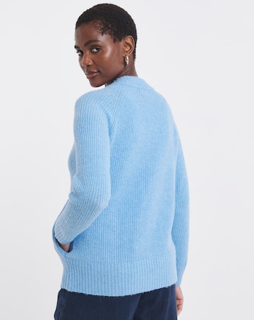 Blue Zip Through Pocket Cardigan