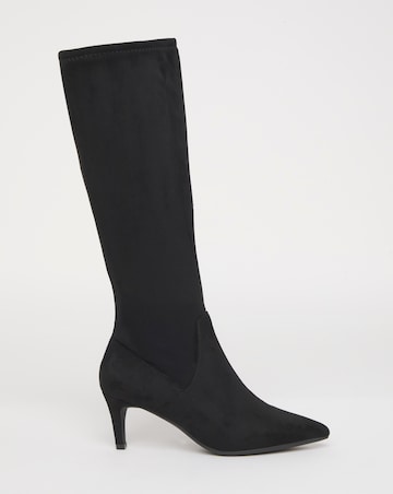 Symphony Heeled Knee High Sock Boots - Wide Fit (E) Super Curvy/Curvy Plus Calf