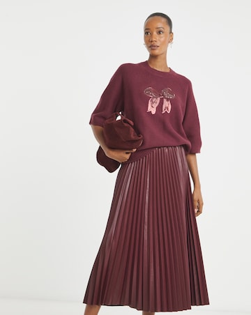 Short Sleeve Sequin Bow Jumper