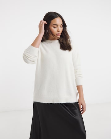 Simply Be Ivory Bow Back Longline Jumper