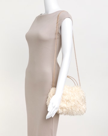 Joanna Hope Faux Feather Grab Clutch Bag