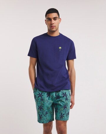 Jersey Tee and Woven Shorts Palm Pyjama Set