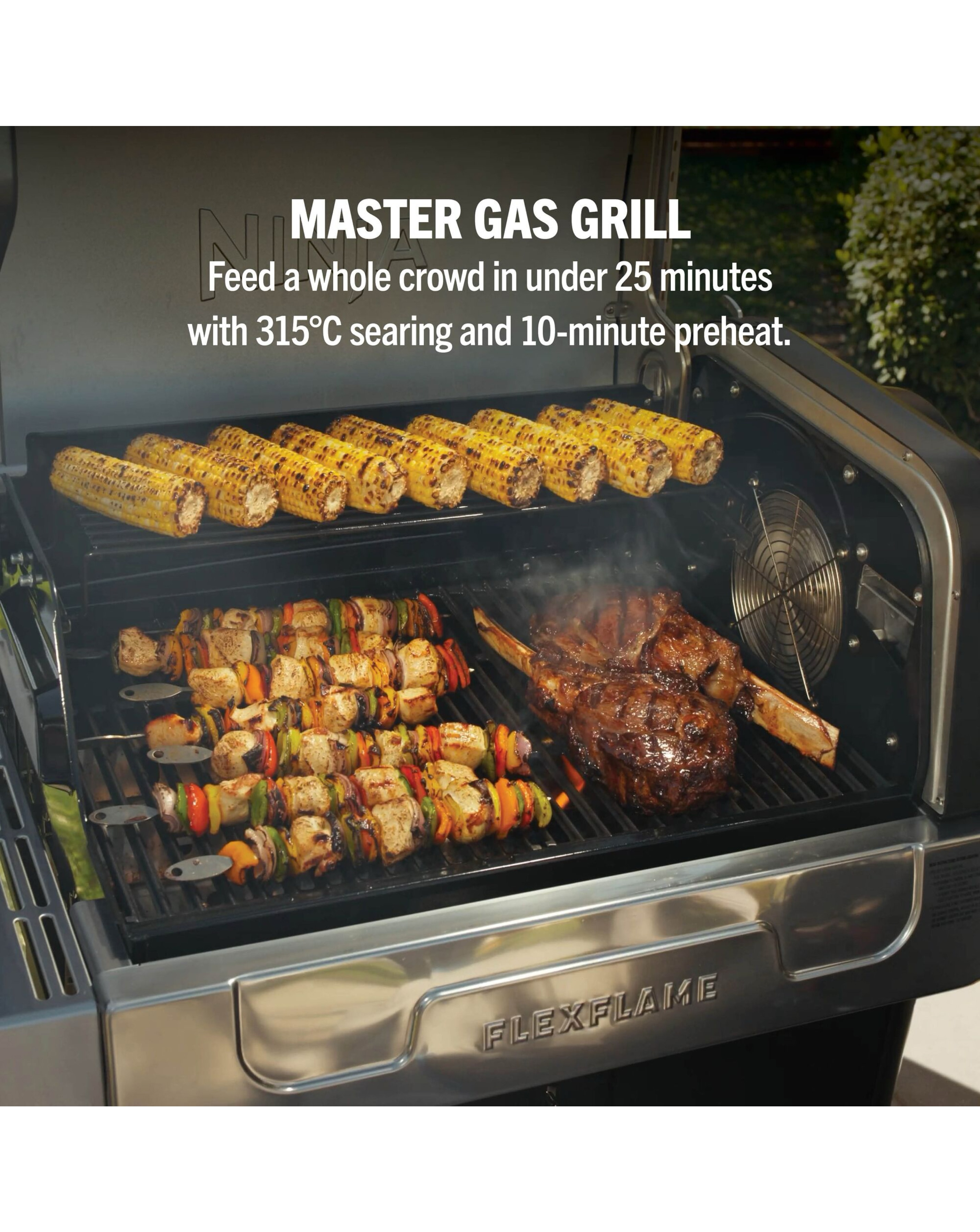 Ninja FlexFlame Outdoor Cooking System Barbecue PG301UK Black