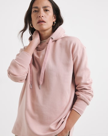 Blush Wrap Neck Longline Hoodie