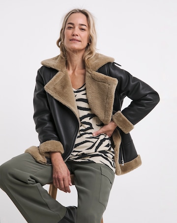 V Neck Soft Touch Zebra Print Longline Top